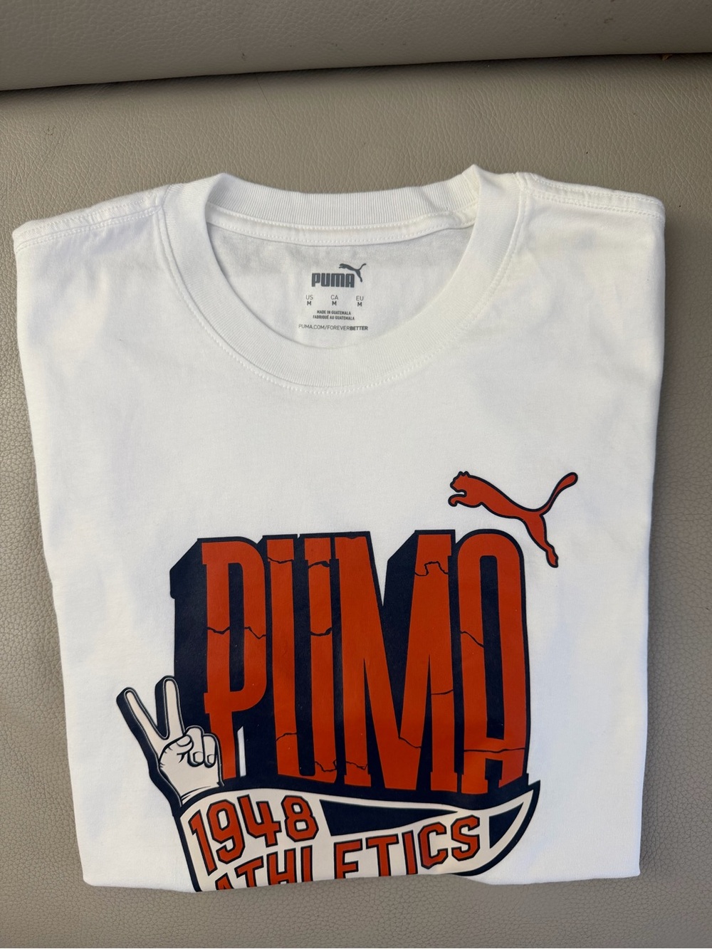 Puma White Tee Vintage Style Graphic T-Shirt